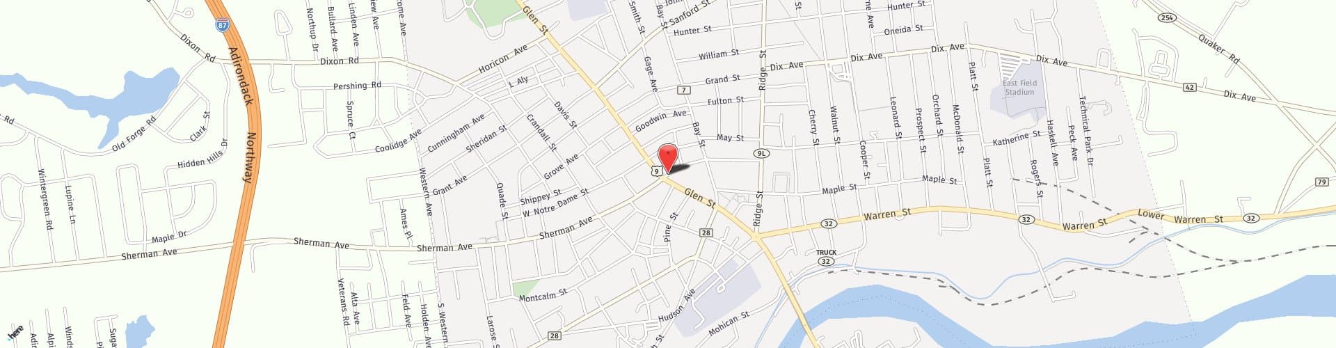 Location Map: 1 Washington Street Glens Falls, NY 12801